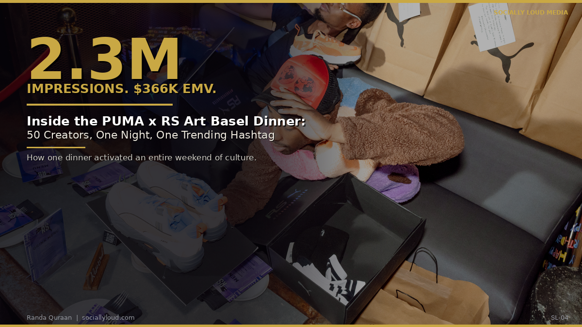 The PUMA x RS Dinner Generated 2.3M Impressions. Here Is What We Actually Did.