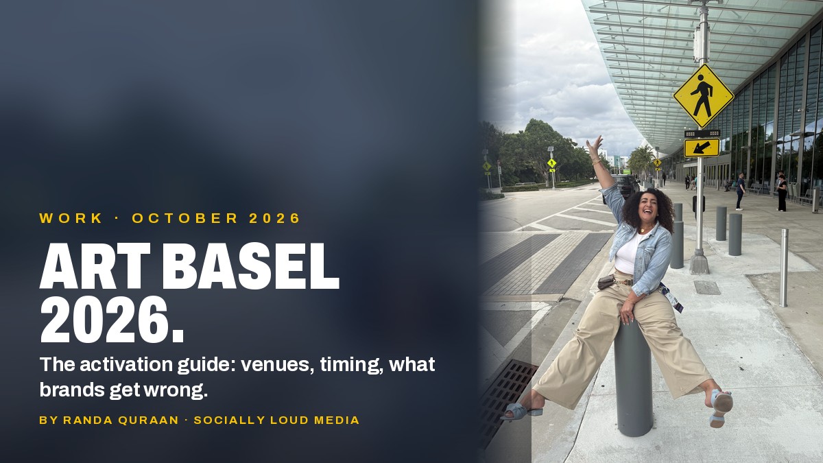 Randa Quraan outside the Miami Beach Convention Center, home of Art Basel