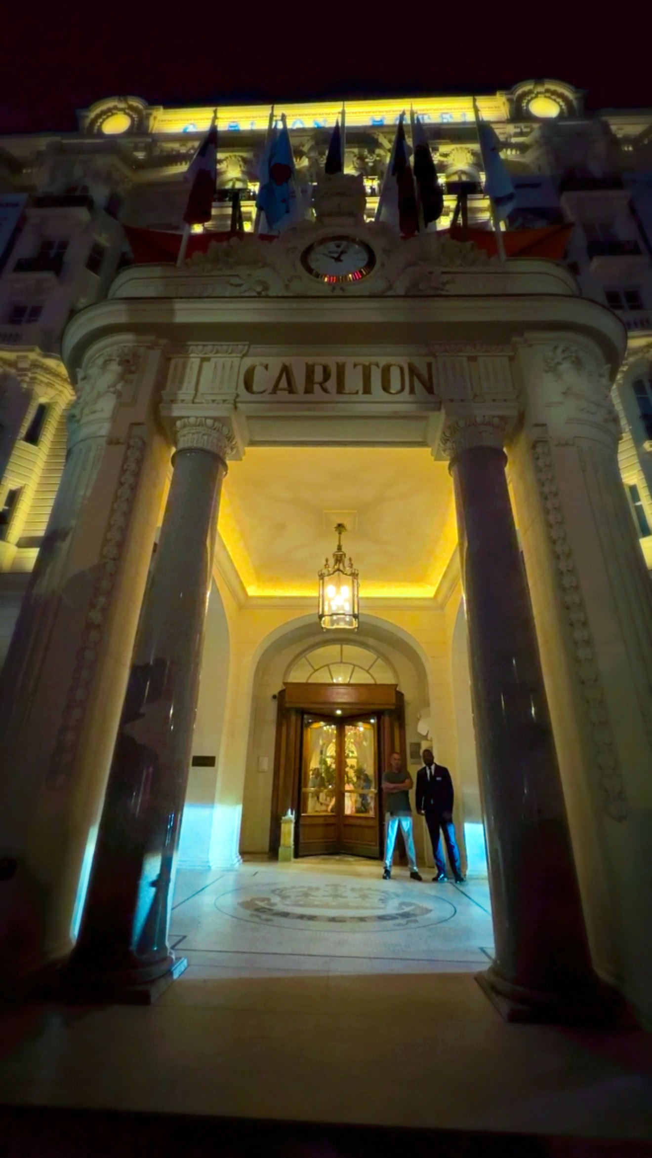 The Carlton on the Croisette at night, Cannes