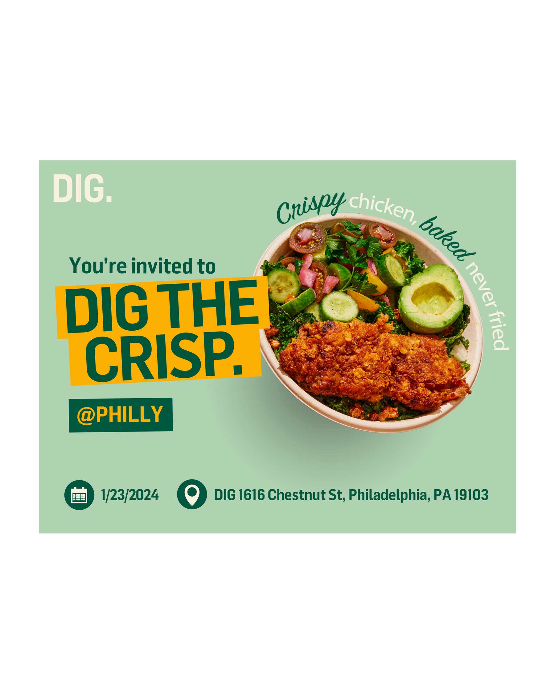 Dig the Crisp invitation, Philadelphia, January 2024
