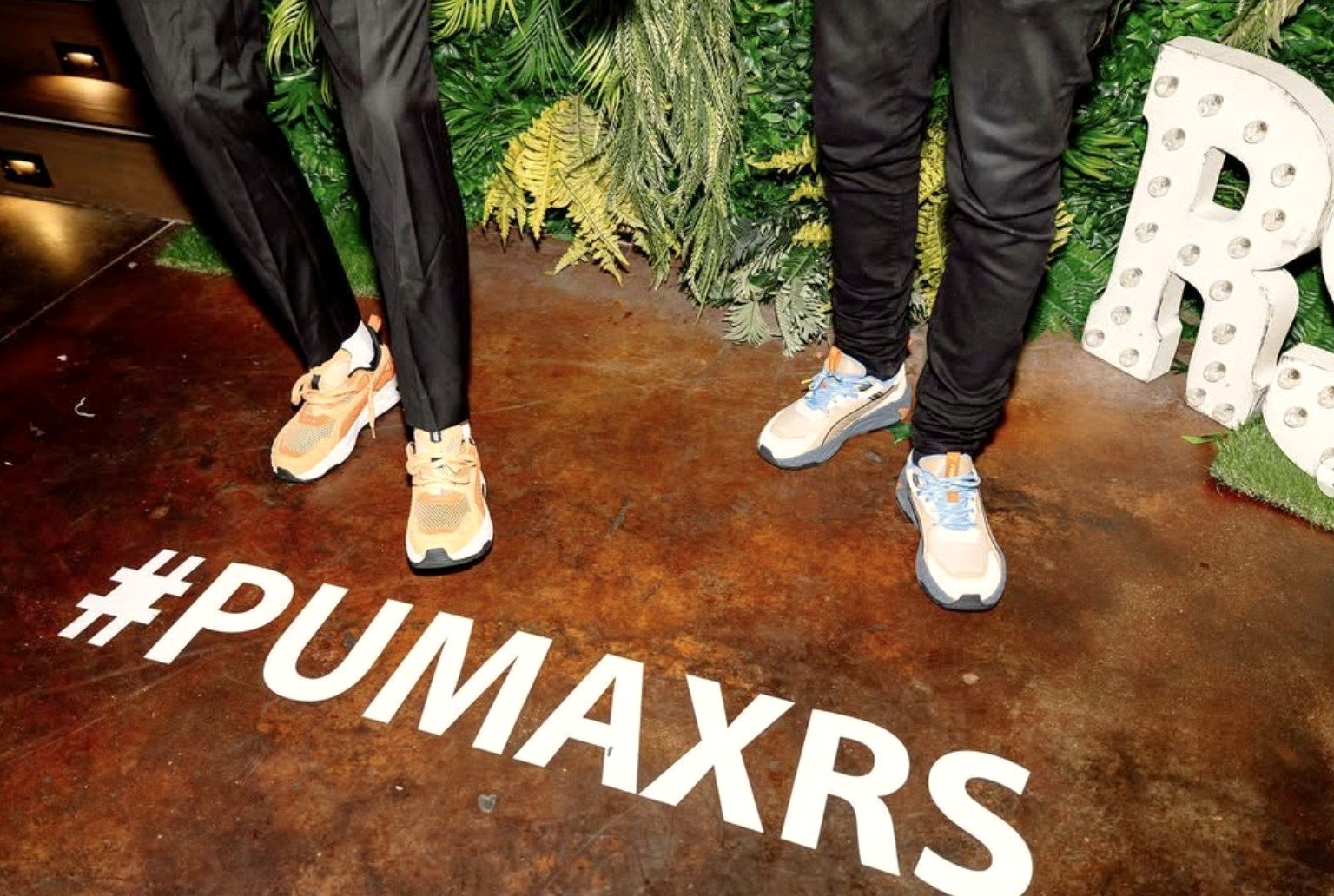 PUMA x RS floor graphic at the launch dinner