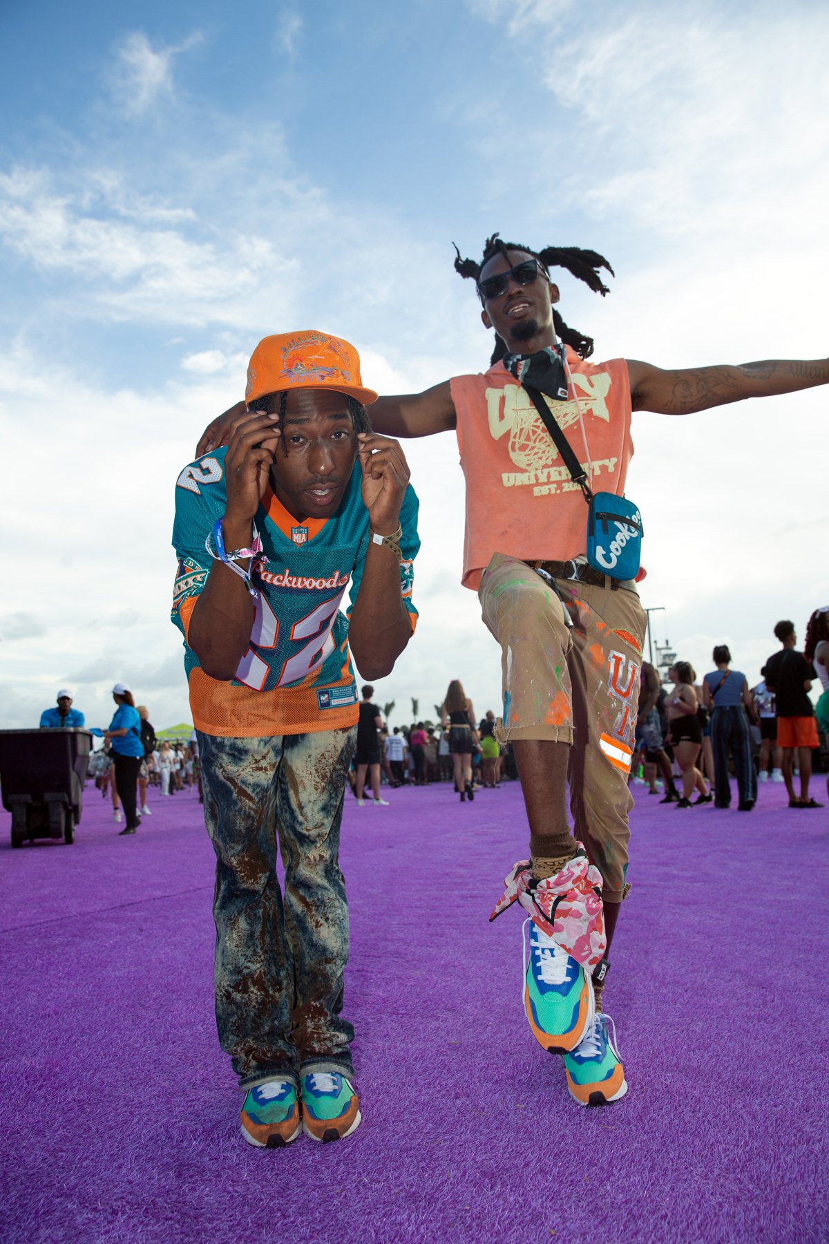 Two creators on the purple carpet