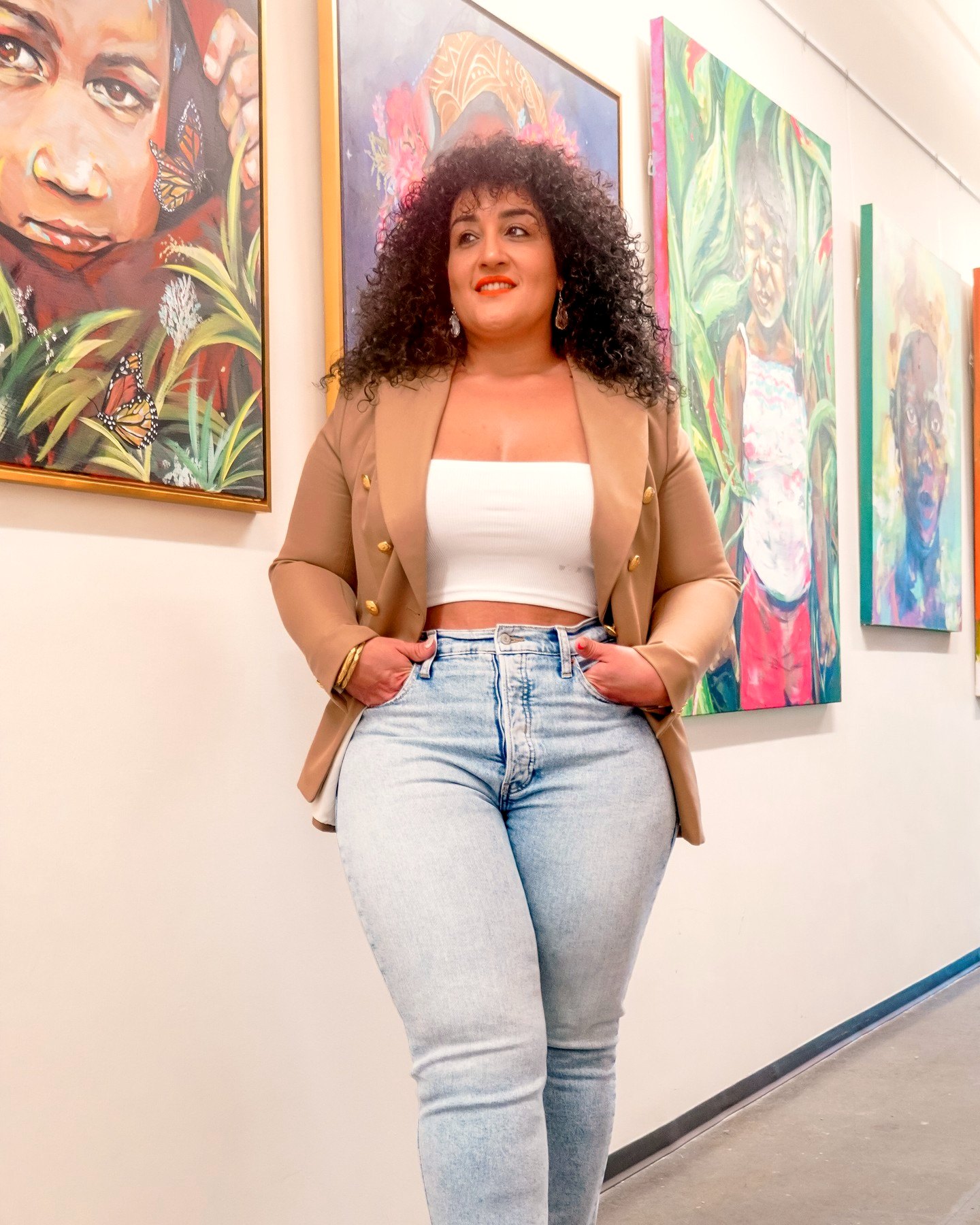 Randa Quraan in a Wynwood gallery hallway
