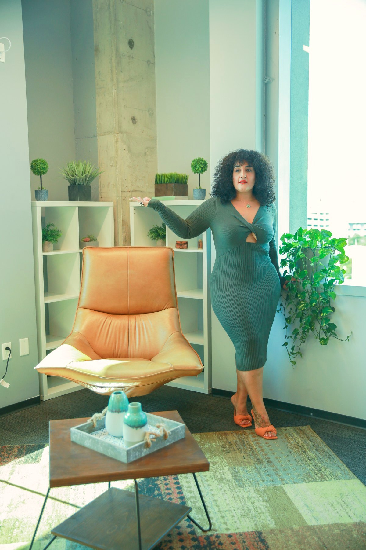 Randa Quraan in the Socially Loud office