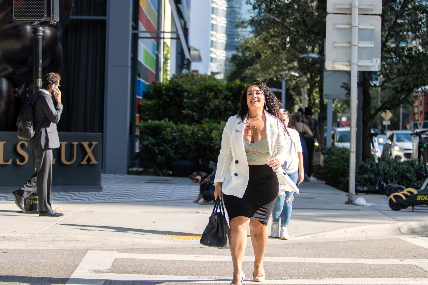 Randa Quraan on location in downtown Miami