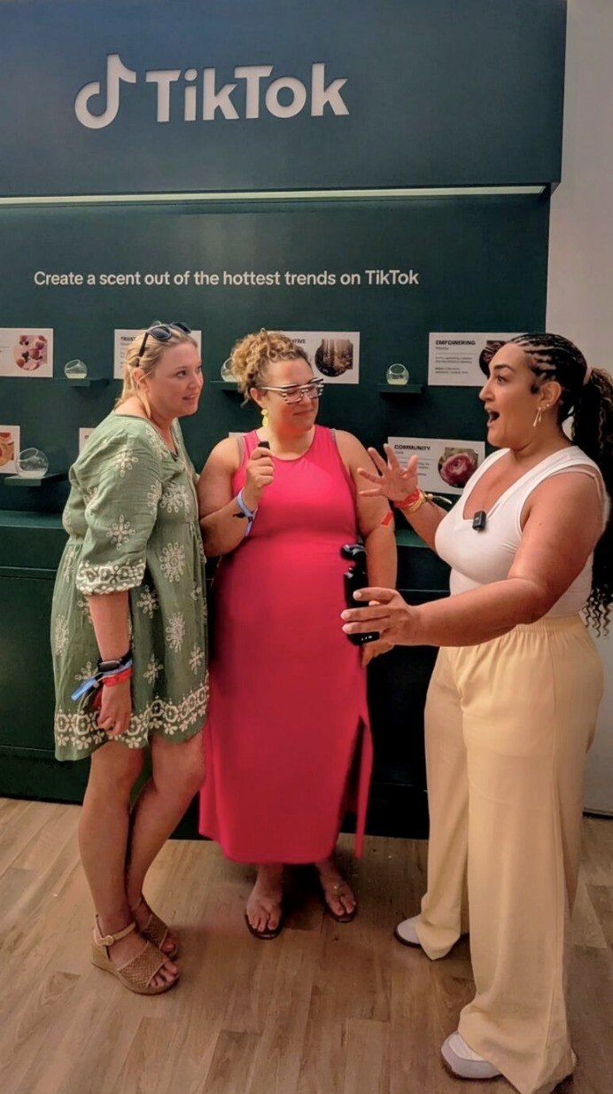 Creators at the TikTok booth, Cannes Lions